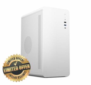 iONZ KZ-32V PC Gaming/Office Case - Mini Tower Micro ATX | Front I/O USB 3.0 Type-C with 80 mm Fan - White
