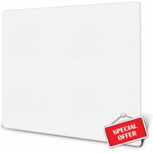 SkyPAD Glass 3.0 XL Gaming Mouse Pad with Text Logo | Professional Large Mouse Mat | 400x500mm | White | Special glass surface with improved precision and speed
