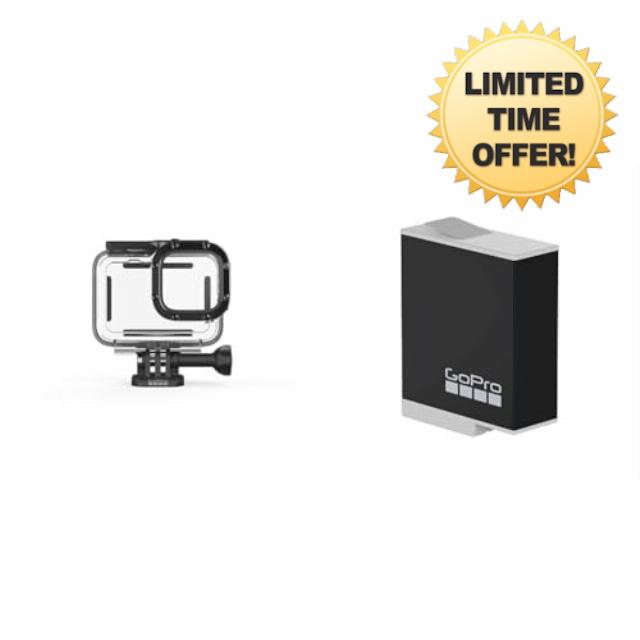 Protective Housing (HERO9 Black) - Official GoPro Accessory & Enduro Rechargeable Battery (HERO12 Black/HERO11 Black/HERO10 Black/HERO9 Black) - Official Accessory