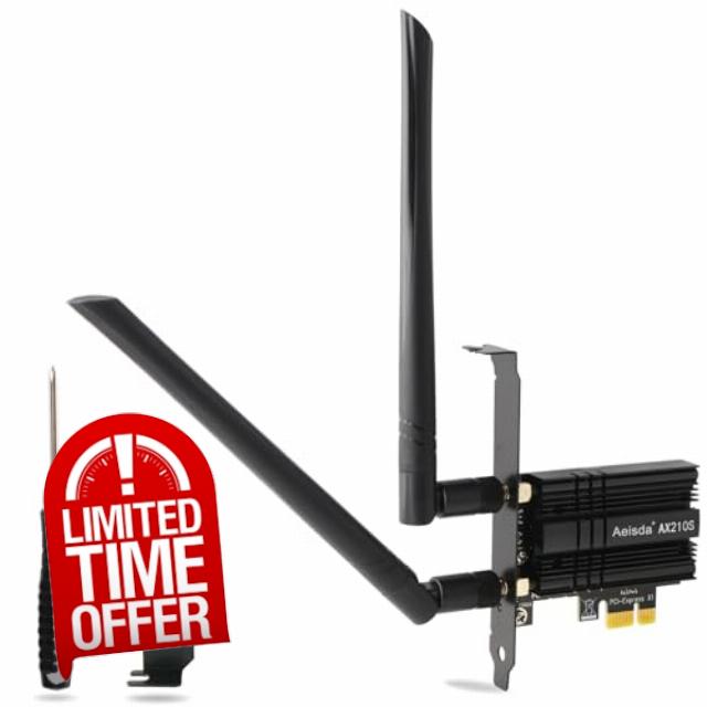 WiFi Card 5400Mbps PCIe WiFi 6E Card Bluetooth 5.3