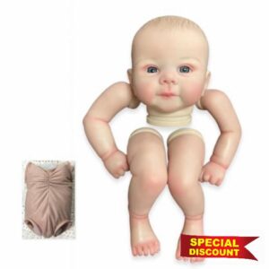 LSOAARRT Reborn Baby Doll Kit DIY Reborn Kits Already Painted 19 Inches Silicone Vinyl Babies Reborn Doll DIY Kit Realistic Baby Kit Silicone Kit for Kids Age 3+ (blue eyes)
