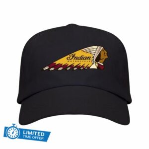 Genérico Cap Indian Motorcycle Logo Man Black 5 Panels 100 Cotton 340 g/m²