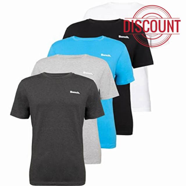 Bench - Mens Everyday Essentials Multipack Lounge Crew Neck T-Shirt Set - Pack of 3