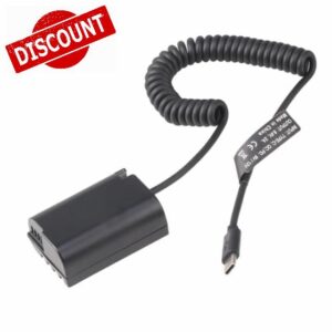 FOTGA USB 3.1 USB-C Type-C to DMW-BLK22/DMW-DCC17 Decoded Dummy Battery Power Adapter Cable for Panasonic Lumix S5 DC-S5