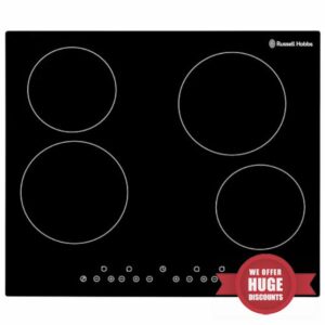 Russell Hobbs Electric Hob 59 cm Ceramic Cooktop with 4 Cooking Zones