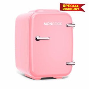 MONCOOK Mini Fridge For Bedrooms - Portable & Quiet Mini Fridges For Skin Care