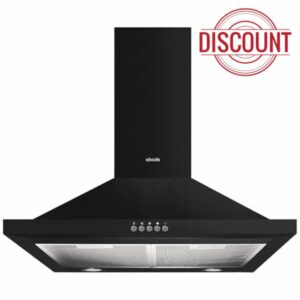 Abode Chimney Cooker Hood 60cm Black Extractor Hood & Recirculation with 2x Carbon Filters