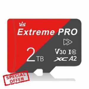 High-Performance 2TB MicroSDXC Card with SD Adapter - Up to 100 MB/s