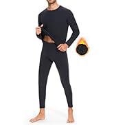 YUTYTH Thermal Underwear Mens, Ultra Thick Warm Mens Long Johns Thermal Set Cosy Fleece Base Laye...