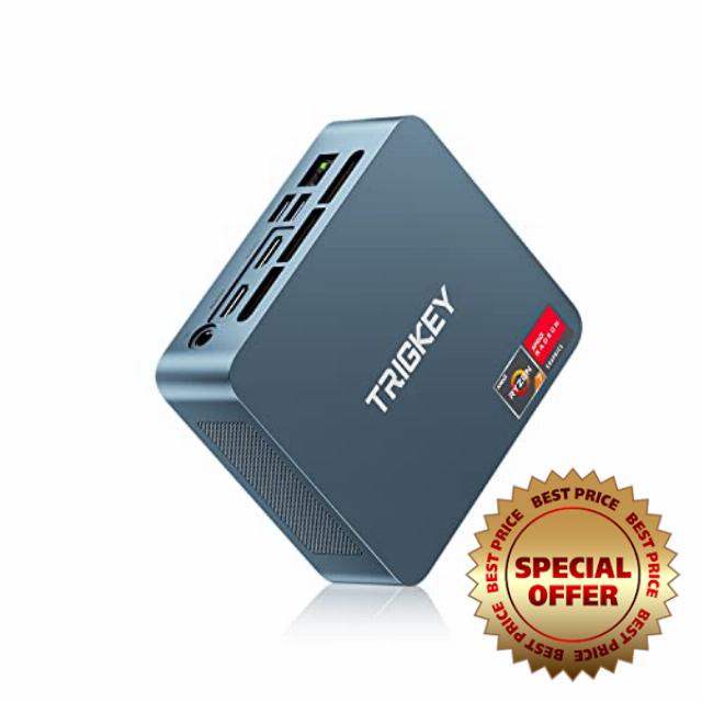 TRIGKEY Mini PC 8 Core 16 Thread Mini Computer Desktop PC Ryzen 7 5800H(Up to 4.4GHz) 16G DDR4+500G NVME SSD Micro PC | 8Core 2000MHz HD graphics | WIFI-6 | BT 5.2 | DP+HDMI | Type-C | USB 3.2