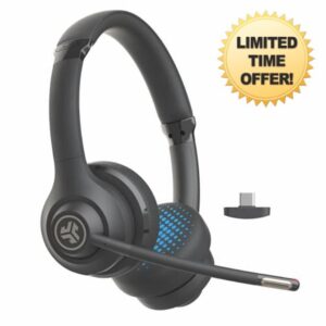JLab Go Work 2nd Gen Wireless Headsets with Microphone for Laptop