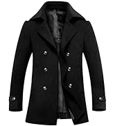 APTRO Mens Jacket Winter 80% Wool Coats Peacoat Warm Casual Overcoat Outwear Double Breasted Busi...
