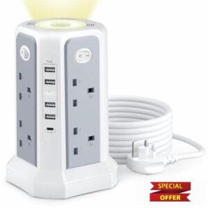 Tower Extension Lead with USB Solts and Night Light