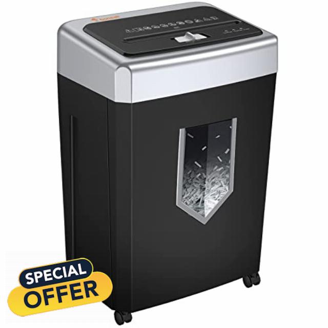 Bonsaii 15-Sheet Cross Cut Paper Shredder for Office