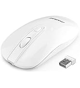 Wireless Mouse for Laptop Silent Cordless 2.4G USB Mini Mouse Wireless Optical Ambidextrous Compu...