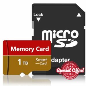 HOQOFSE 1TB Micro SD Card Waterproof Memory Card Date Storage SD Card High Speed TF Card for Android Smartphone/Camera (1TB)