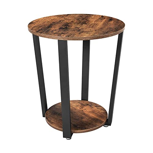 Round End Table with Steel Frame