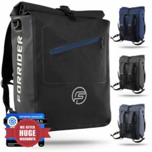 Forrider 3-in-1 Bicycle Bag for Pannier Rack with Backpack Waterproof 27 L I Pannier Rack Bag Reflective I Saddle Bag for Bicycle (Black)
