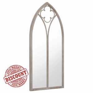 idaXL Sand-Coloured Garden Wall-Mounted Mirror