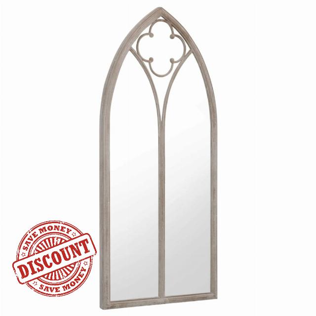 idaXL Sand-Coloured Garden Wall-Mounted Mirror