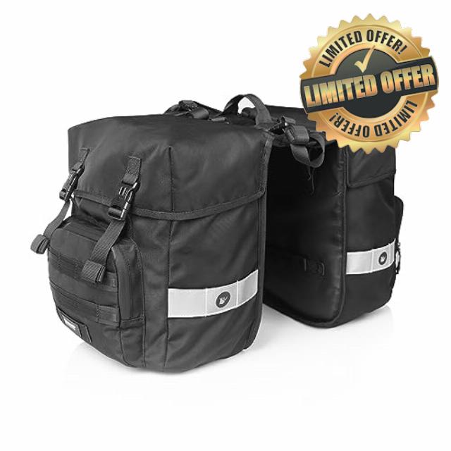 Rhinowalk Bike Pannier Bag 40L Rear Rack Bag Double Pannier Bag Bicycle Trunk Bag Side Bags Storage Bags with Rain Cove