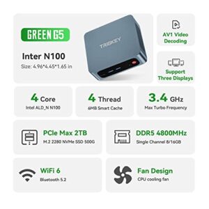 Up to 3.4GHz) G5 16G DDR4 500G PCIE1 SSD Dual Ethernet Mini Computer