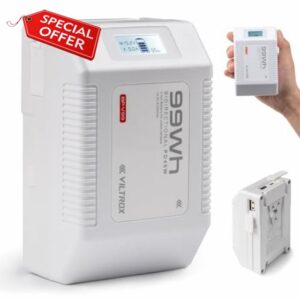 VILTROX V-Mount Battery 99Wh(6700mAh) 14.8V V-Lock Battery Support PD USB-C Fast Charger