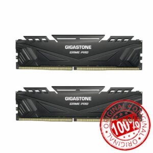 【DDR4 RAM】 Gigastone Black Game PRO Desktop RAM 32GB (2x16GB) DDR4 32GB DDR4-3200MHz PC4-25600 CL16 1.35V 288 Pin Unbuffered Non ECC UDIMM for PC Gaming Desktop Memory Module (Desktop ONLY)