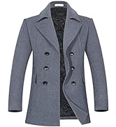 APTRO Mens Jacket Winter 80% Wool Coats Peacoat Warm Casual Overcoat Outwear Double Breasted Busi...