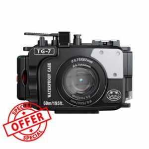 Sea frogs Waterproof Case for OM SYSTEM TG-7 195FT/60M Underwater Camera Waterproof Diving housing with Red Filter (TG7-B)