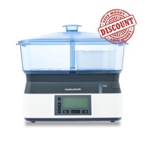 Morphy Richards 48775 Intellisteam Compact Food Steamer 6L Digital Display White Electric Food Steamer