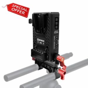 Moman MVBP-S Mini V Mount Battery Plate with 15mm Rod Clamp