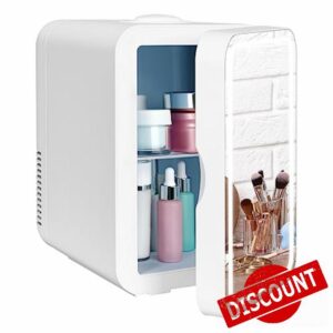 ARTETHYS Mini Fridge for Bedrooms 8L Skincare Beauty Fridge with LED Mirror Compact Car Fridge for Home Office Cosmetic