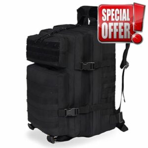 Lawaia Military Backpack 45L Tactical Rucksack for Mens Ruck Sacks Adult Men Army Backpack Survival Bag Fishing Backpack Travel Suitable for Camping Hiking Outdoor Shoulder Daypack
