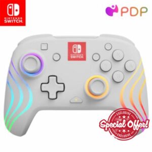 PDP Afterglow Wave Wireless Controller White Nintendo Switch