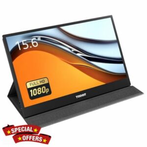 Yodoit Portable Monitor 15.6" 1920×1080 FHD Monitor Screen IPS Display with USB Type C Port and Built-in Speakers with Smart Cover Monitor Compatible with PC