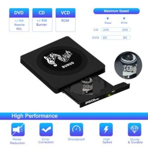 USB 3.0 & Type-C CD/DVD Burner Reader Writer with SD/TF Slot & 2 USB Ports