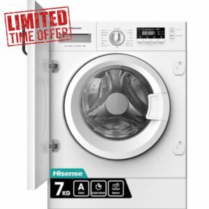 Hisense 3 Series WF3M741BWI Integrated 7kg Washing Machine with 1400 rpm - White - A Rated