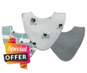 Bibbilyboo - Waterproof Baby Dribble Bib - 3 pack | 0-2Y | Absorbent Core + waterproof backing | Award Winning Teething Bibs