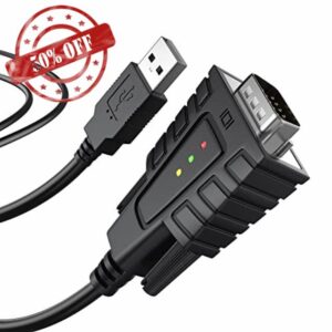 DriverGenius USB2.0 Type-A to Serial RS232 Adapter Cable with 3xLEDs - 2Pcs/Pack