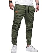 Jolicloth Men's Trousers Cargo Jogger Cotton Casual Sweatpants Outdoor Elastic Waist Drawstring P...