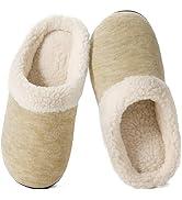 Wishcotton Women's Fur Fleece Slippers with Cozy Memory Foam, Ladies Warm Comfy Indoor Outdoor Ho...