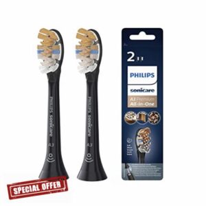 Philips Sonicare Original A3 Premium All-in-One Standard Sonic Toothbrush heads - 2 Pack in Black (Model HX9092/11)