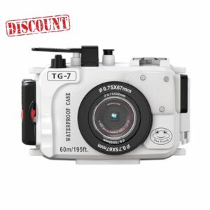 Sea frogs Waterproof Case for OM SYSTEM TG-7 195FT/60M Underwater Camera Waterproof Diving housing with Red Filter (TG7-W)