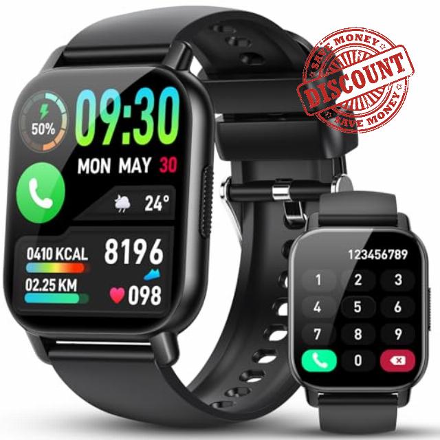 Smart Watch for Men Women Answer/Make Calls - 1.85" HD Touch Screen Fitness Watch with Heart Rate Sleep Monitor - Pedometer - 112+ Sports Activity Trackers - IP68 Waterproof Smartwatch for Android iOS