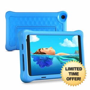 HighJoy 8 Inch Kids Tablet Android 11 Tablet for Kids 1280 * 800 IPS HD Screen 4000 mAh WiFi Bluetooth Dual Camera Children Learning Tablet with Parental Control Mode Shock-proof Case (Blue)