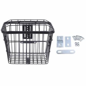 Front Rear Mount Metal Basket Large Capacity Cycling Basket with Lid for Electric Bikes Bicycles