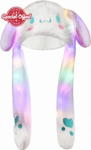Anime Cinnamoroll Dog LED Glowing Plush Ear Moving Jumping Cute Hat Headwea