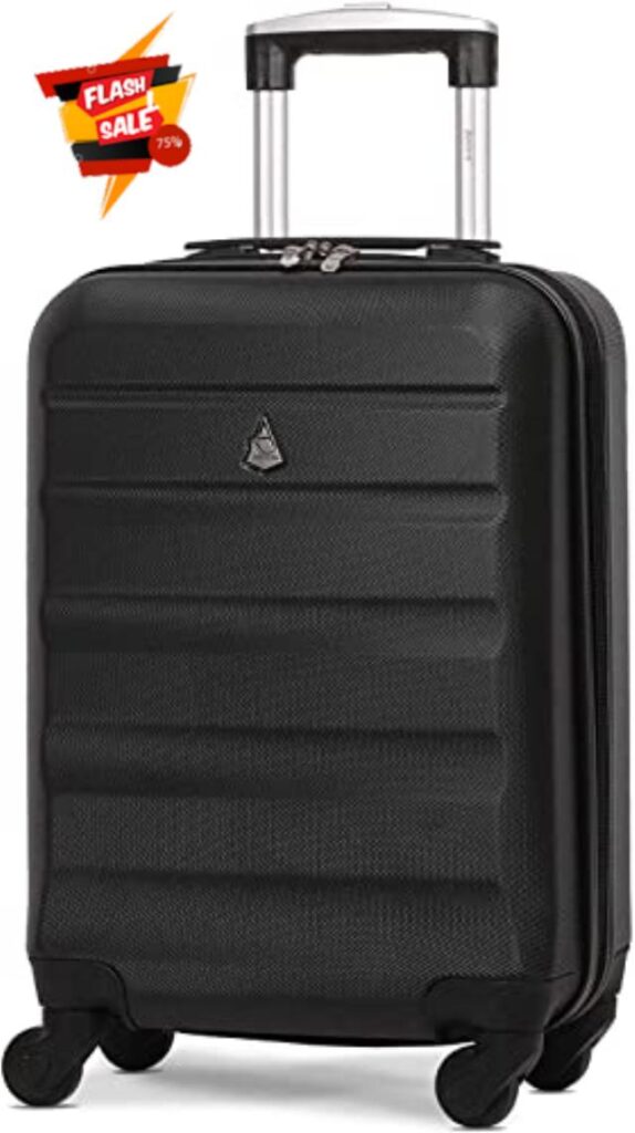 Aerolite Lightweight 55cm Hard Shell 34L Travel Carry On Hand Cabin Luggage Suitcase 4 Wheels