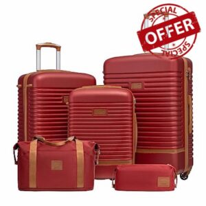 COOLIFE Suitcase Trolley Hard Shell Travel Bag Lightweight with TSA Lock